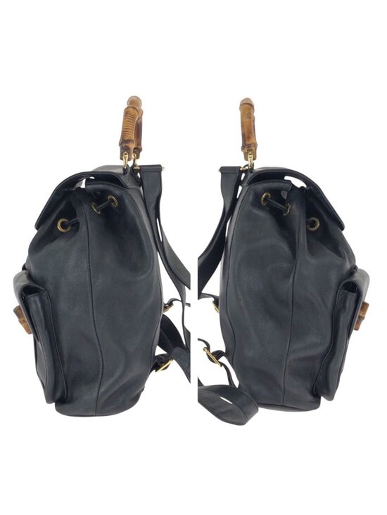Gucci Bamboo Black Gold Leather 003 Backpack main image 2
